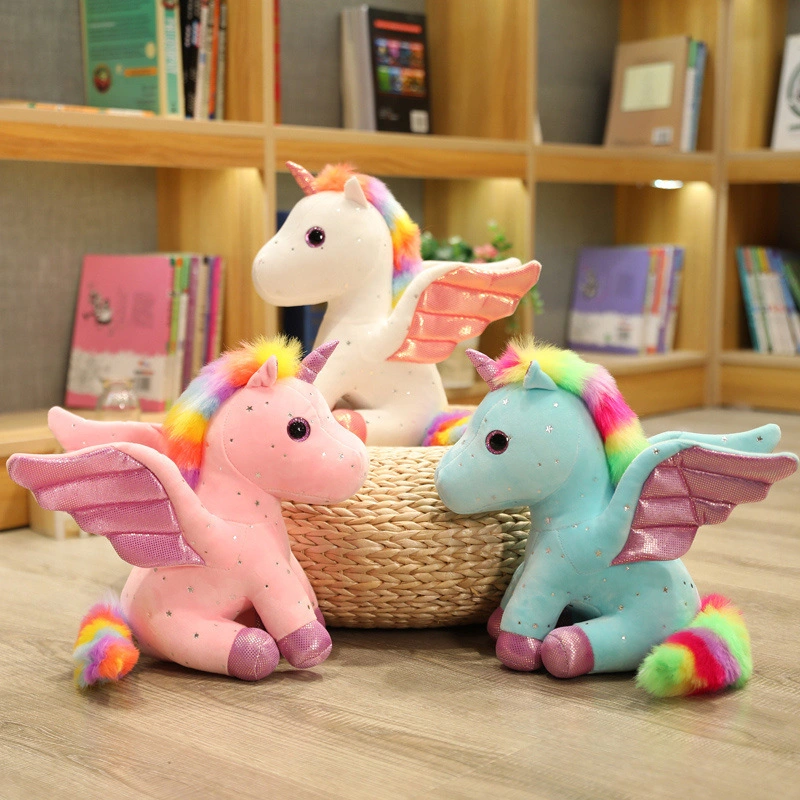 Promotional Kids Gifts Manufacturer Soft Stuffed Angel Unicorn Plush Toy with Wings